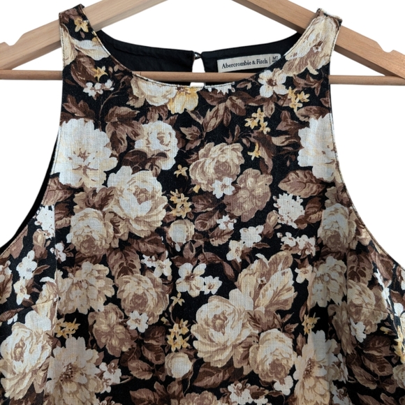 Abercrombie Linen Blend Floral Print Mini Shift Dress Medium TALL - Picture 3 of 13